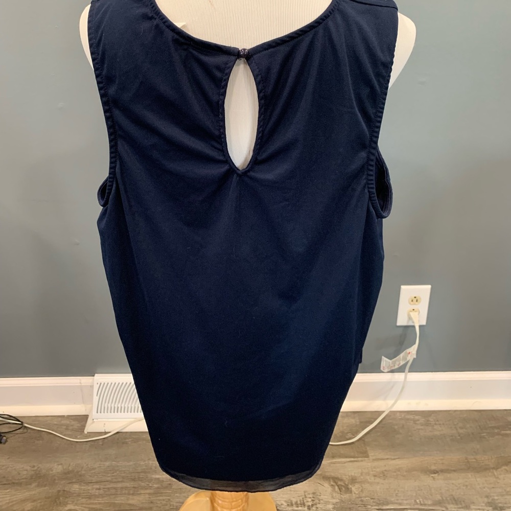 Maurice’s Navy Ruffle Shirt - Picture 2 of 2